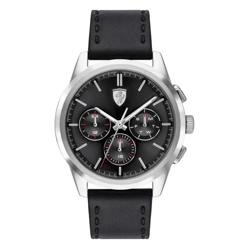 SCUDERIA FERRARI GRAND TOUR Multifunction Black Round Dial Men's Watch - 0830805