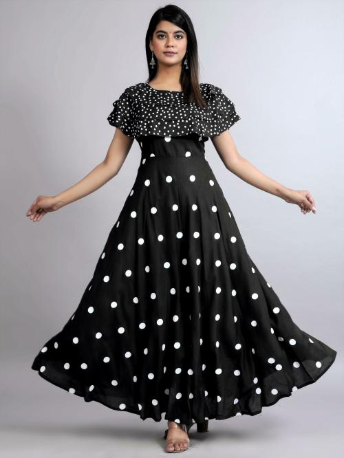 Trend Me Women Rayon Polka A-line Dress