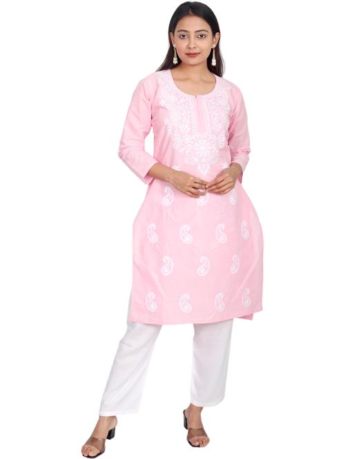 Sparkee Darkee Women Pink Embroidered Kurta (S)