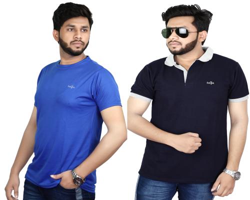 ARVIRA TWO TSHIRTS ONE POLO NECK AND ONE ROUND NECK COMBO 001