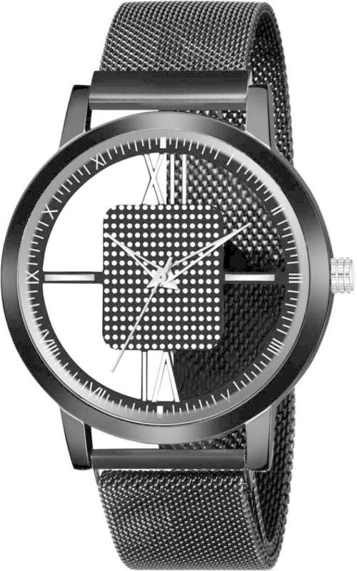 Bolun Analog Black Dial Black Strap Watch For Men