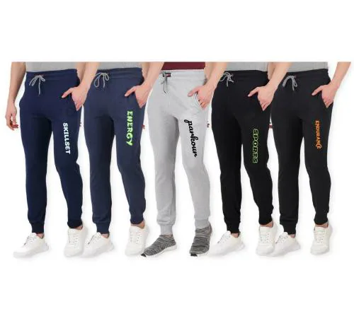 e1k Mens Cotton Track Pant_Pack of 5_Multicolor_34_XL