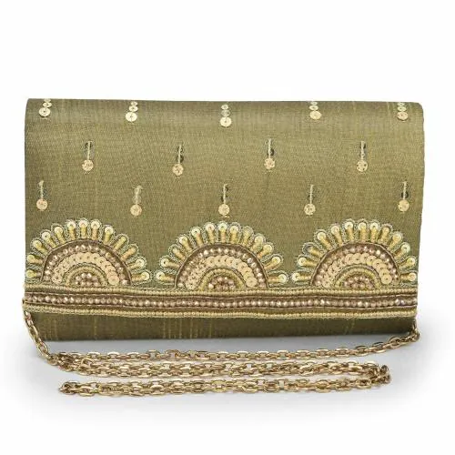 Jazma life womens clutch bag Barry wedding,dinner,party purse for women (Gold)