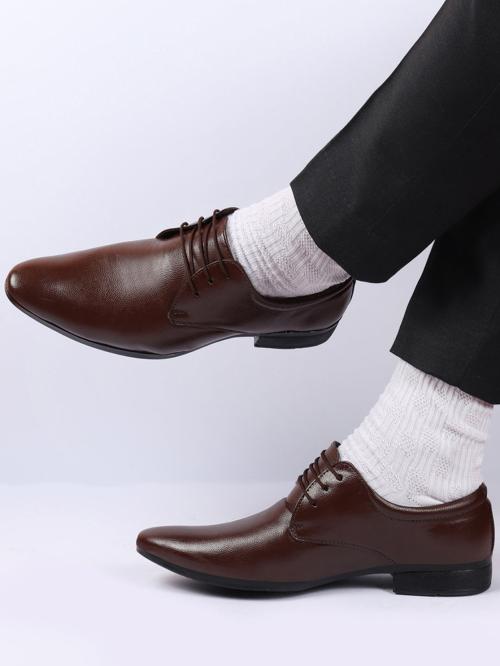 FAUSTO Basics Men Brown Formal Office Lace Up Shoes (10 UK)