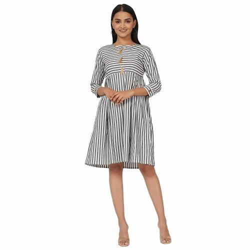 Stylistico Cotton One Piece Western Lining Stripe Dress for Women's