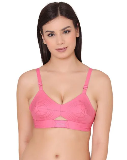 Groversons Paris Beauty Women's Full Coverage Non-Padded Organic Cotton Bra (CHANDERKIRAN-MAUVE)