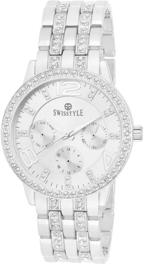 Swisstyle Analog Silver Watch For Men And Women-Unisex (Ss-Lr0250-Slv-Slv)