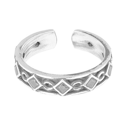 Giva Sterling Silver Adjustable Oxidised Silver Rhombus Ring