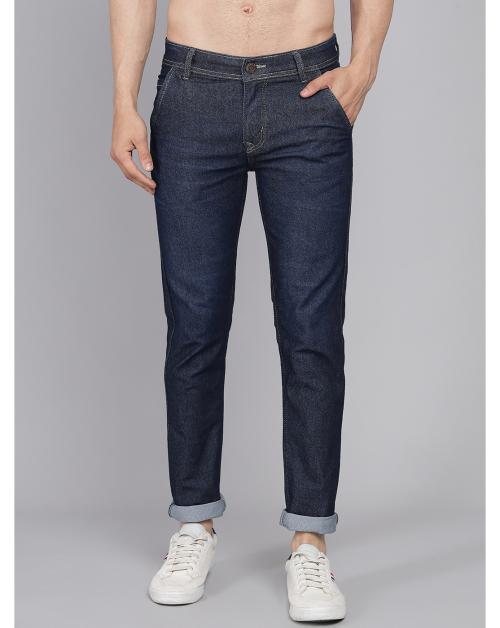 PODGE Men's Slim Fit Blue Jeans
