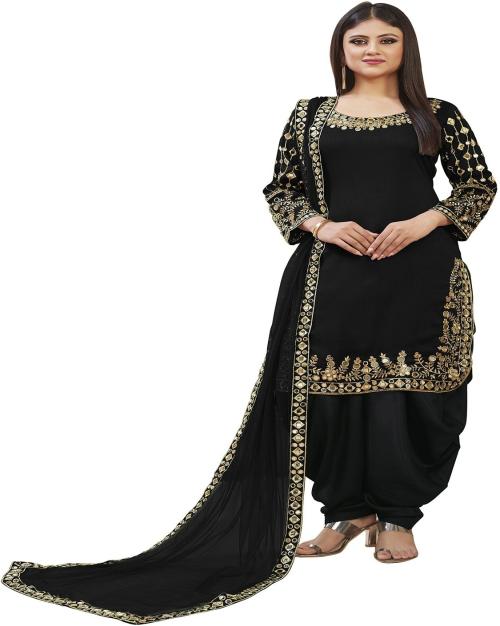 Rahi Fashion Georgette Real Mirror Embroidered Patiala Suit