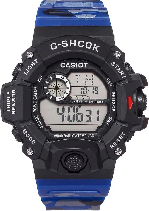 Blutech Digital Blue Dial Blue Strap Watch For Boys