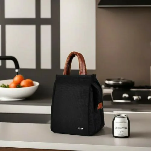 Lorem TB11 Black Tiffin Bag: Classic Elegance, Superior Insulation, Convenient Carry