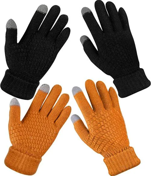 DONSON Winter Gloves Men and Women Touch Screen Glove Cold Weather Warm Glove Pack of 2