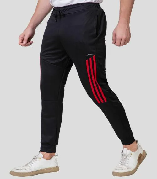 ZEFFIT Men Black Solid Polyester Track Pants
