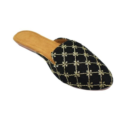 Rajeraj Women Black Flat