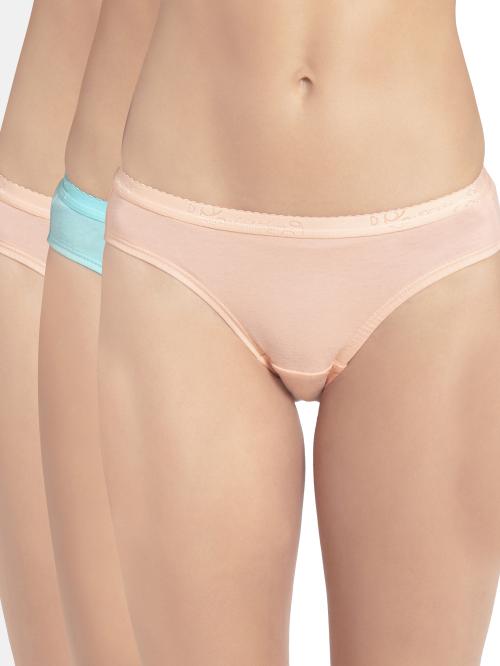 Jockey Women Light Assorted Cotton Bikini Panty Pack Of 3