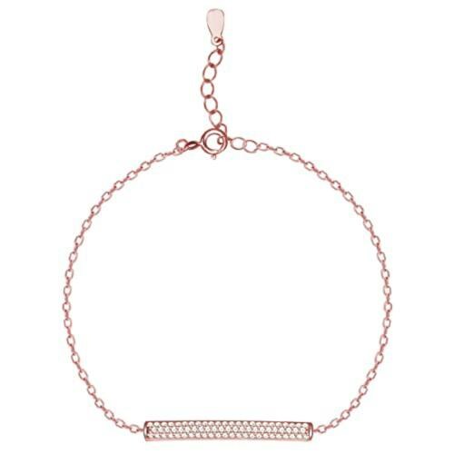 GIVA Sterling Silver Rose Gold Minimal Grace Bracelet For Women