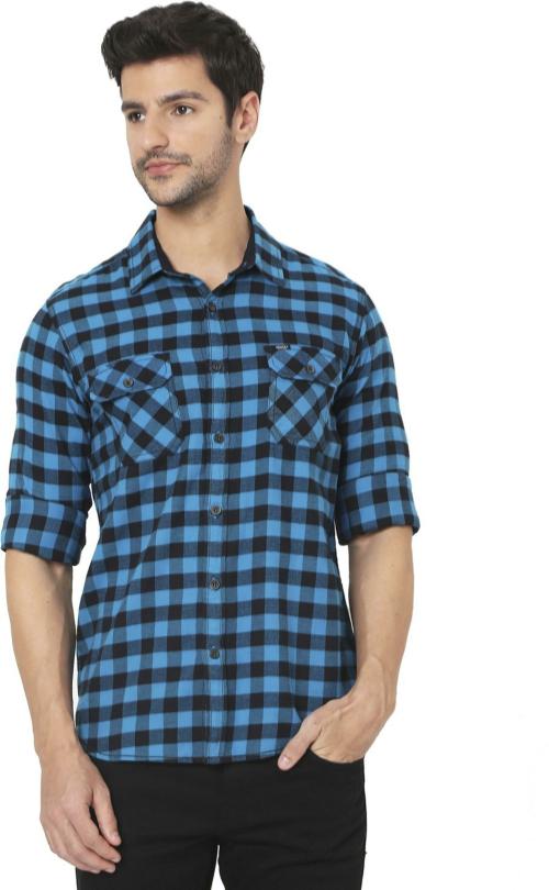 Mufti Men's Slim Fit Check Authentic Casual Shirt In Cotton Twill