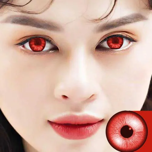 Colore Eye Quality pack Red Color Eye Contact lens waterproof lens for office, parties, school, Men Women Fashion