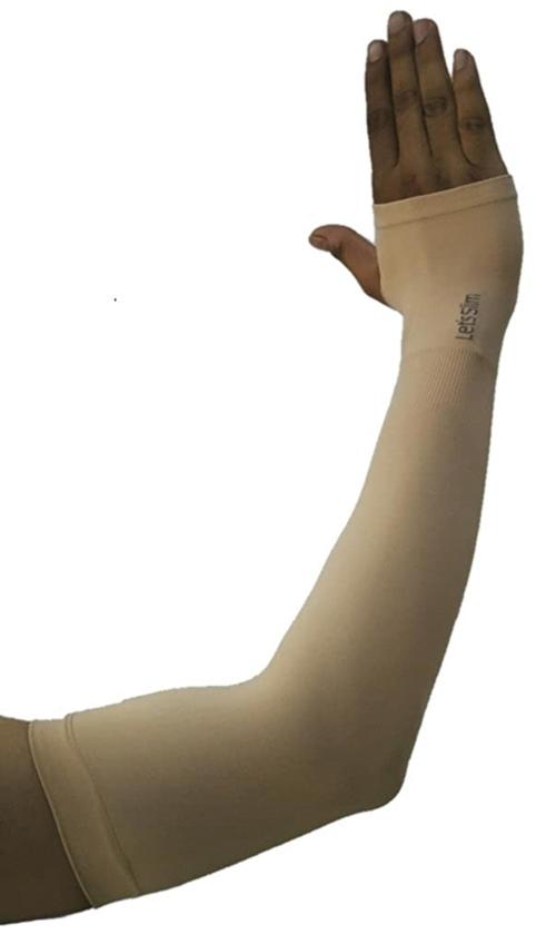 Cotson Let's slim Uv Sleeves Gloves Fashion Ice Silk Long Cycling Sleeve And Cuff Arm Protection (Pack OF 1)