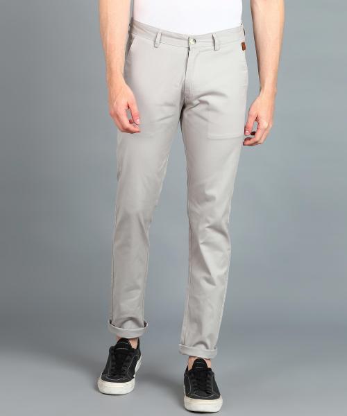Buy Urbano Fashion Men's Grey Cotton Slim Fit Casual Chinos Trousers ...