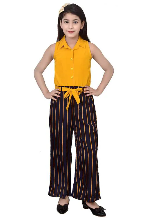 Arshia Fashions Girls Crepe Micro Print Jumpsuit