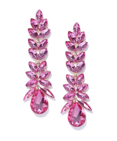 YouBella Women Jewellery Valentine Collection Earings Crystal Earrings for Girls and Women (Pink)