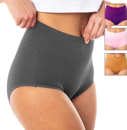 DONSON Women Ultra Soft High Waist Underwear Panties Pack of 3(30 TILL 34)