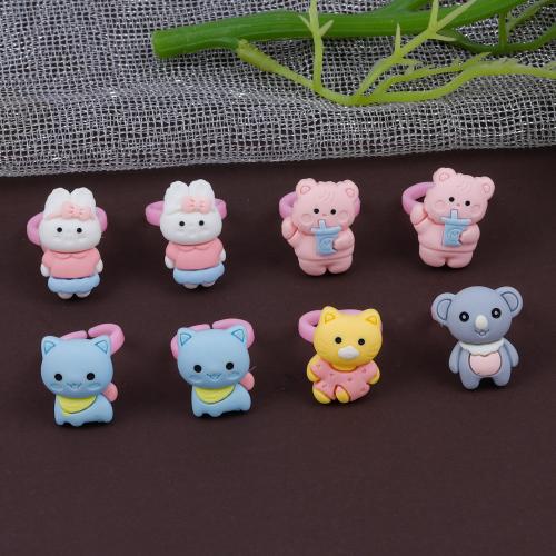 SILVER SHINE Fashionable Plastic Rings Adjustable animal shape 8 pieces Plastic Ring For kids