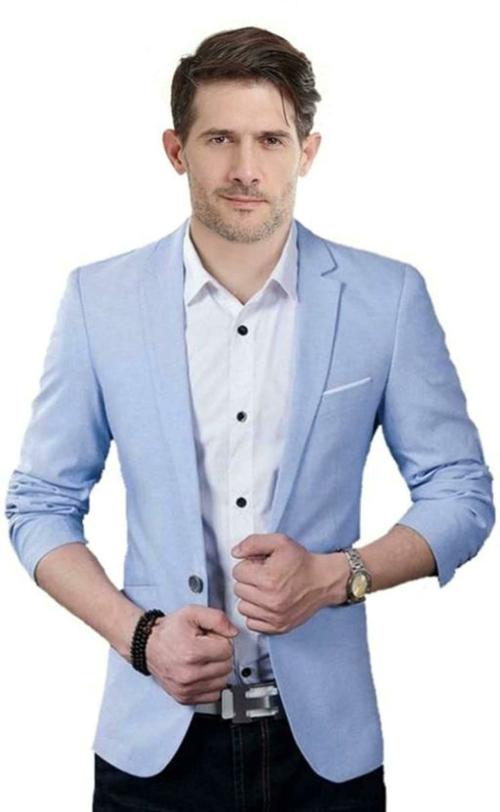 Luxrio Men Light Blue Blazer