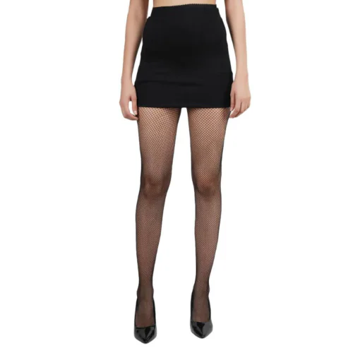 N2S NEXT2SKIN Women's Fishnet Pattern Mesh Pantyhose Stockings (Black, Medium Net)