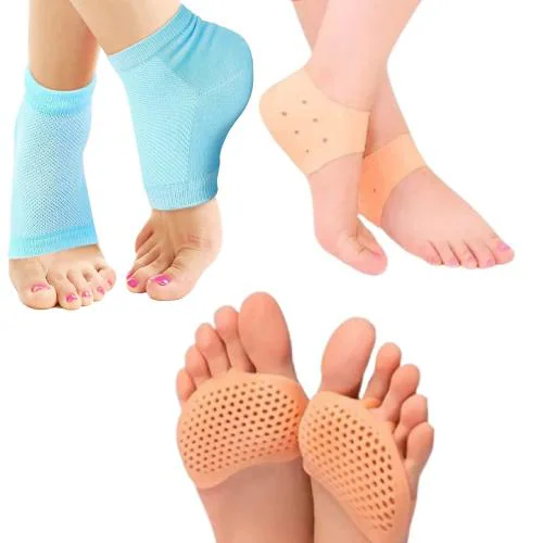 DJ FINDER Silicone Heel Pad - Pack of 3 Heel Pad For Heel Pain, Washable Silicon Socks for Women & Men, Toe Free Heel Pain Relief Products For Women, Silicon Heel For Pain Relief, Silicon Gel Pads