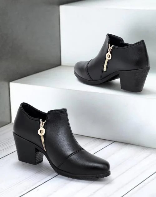Buy DIFEET Boots for women black high heels boot for women Online