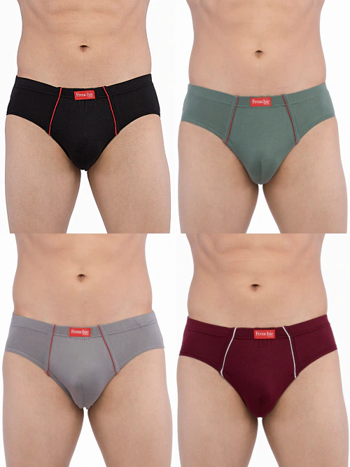 VIP FRENCHIE MENS COTTON BRIEF PACK OF 4