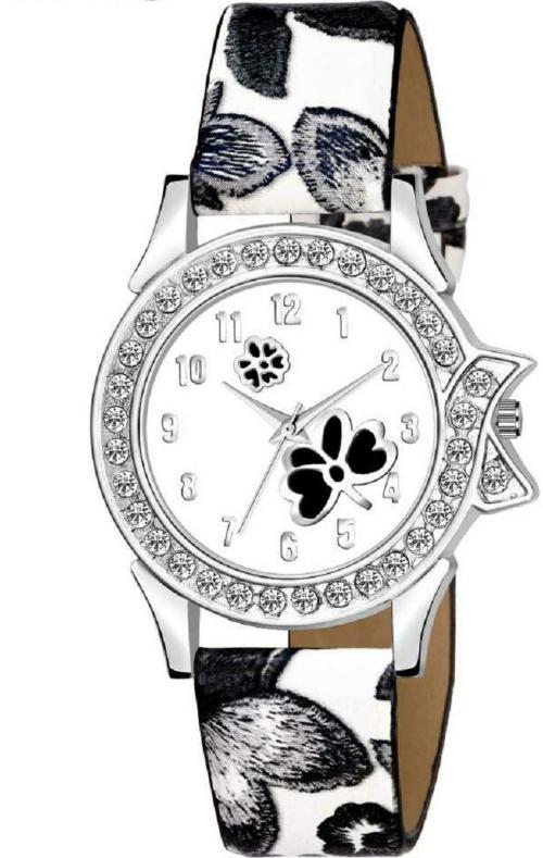 Buy Rozti Analog White Dial Black Strap Watch for Girls Online at Best