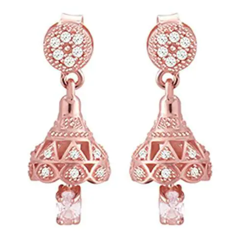 Giva Sterling Silver Rose Gold Pretty Little Jhumki For Women