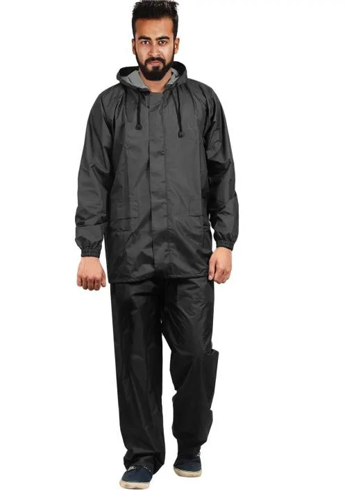 Buy VORDVIGO Water Resistant Semi Nylon Raincoat with Pant, Black