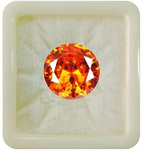 55Carat Orange Cubic Zircon at Wholesale Rate 6.25 Ratti 5.68 Carat Round Jarkan Loose Gemstone 1 Pcs