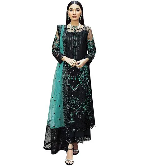 RMDV _Ramdev Fashion Faux Georgette With Heavy Embroidery Work Straight Salwar Suit