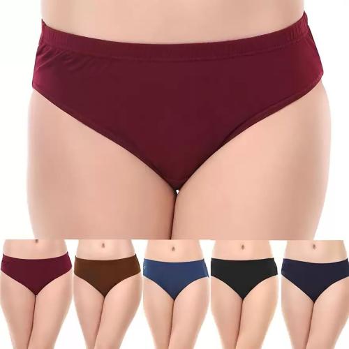 Cavenders Multicolor Solid Cotton Blend Pack of 6 Womens Hipster Panties