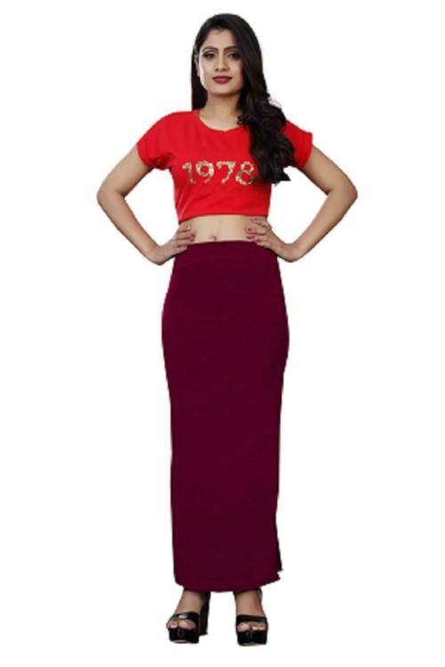 POOJARAN SAREE Women's Stretchable Slim Fit Lycra Saree Shapewear | Saree Shapewear for Women | Shapewear Petticoat for Women | Smooth Curve Petticoat | Innerwear for Women Saree | Party Saree Shaper for Women
