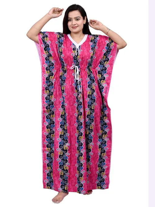 Buy NACNO Women's Pure Cotton Kaftan Nighty/Maxi/Nightgown Online at