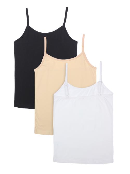 Bodycare GIRLS CAMISOLE DORI NECK SLEEVELESS SOLID Pack Of 3