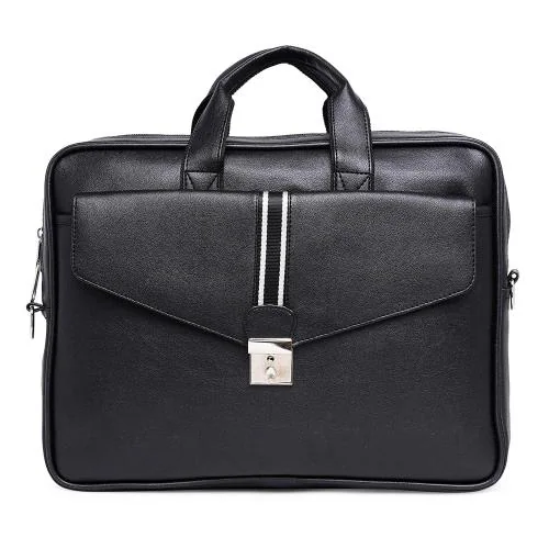 Buy Mboss Black Faux Leather Laptop Messenger Bag Online at Best Prices