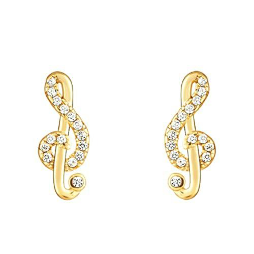 Giva Sterling Silver Golden Music To My Ears Stud Earrings For Women