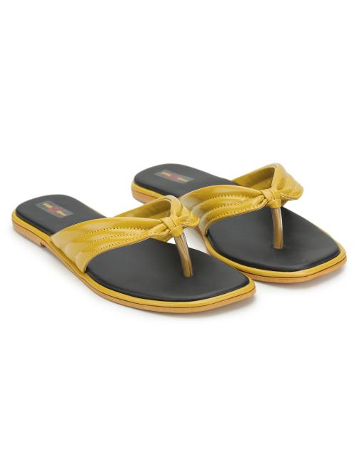Shezone Women's Mustard Color Flat Sandals