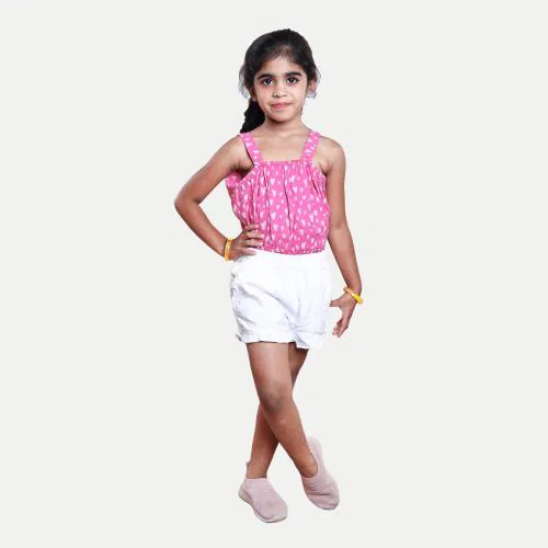 Rad Prix Teen Girls Pink All Over Printed Strapped Dress