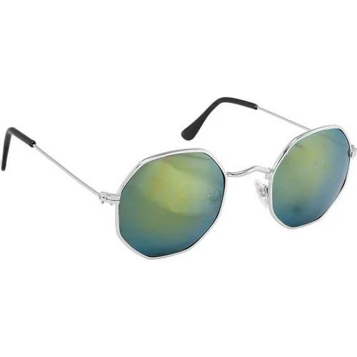 Silver-Green Mercury UV Protection Octagonal Sunglasses/Frame For Men and Women (Green)