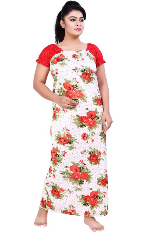 Loody'S Women Multicolor Pure Satin Night Dress (Free Size) Pure