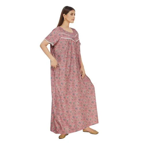 DAINTIER Women's Maxi Night Gown Rayon Cotton Nightwear Nighty Cover Up Maxi Dresses Lougewear